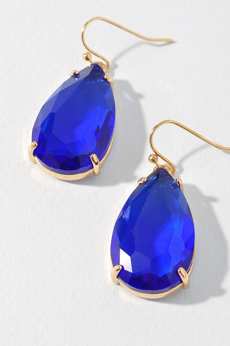 Faceted Teardrop Rhinestone Earrings