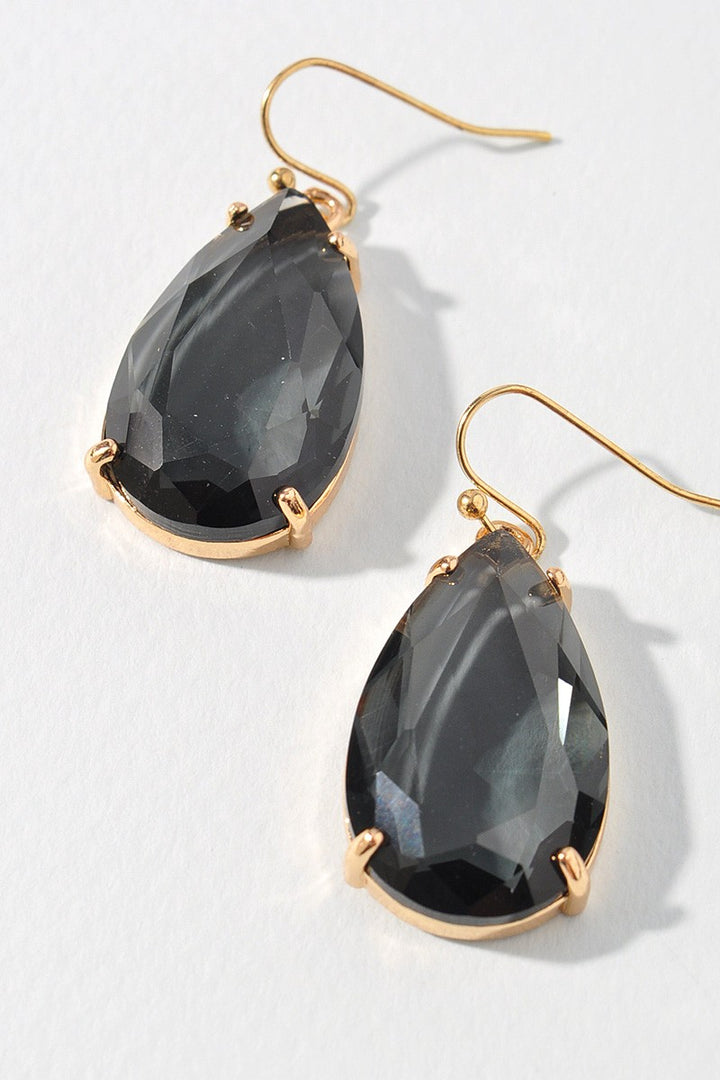 Faceted Teardrop Rhinestone Earrings