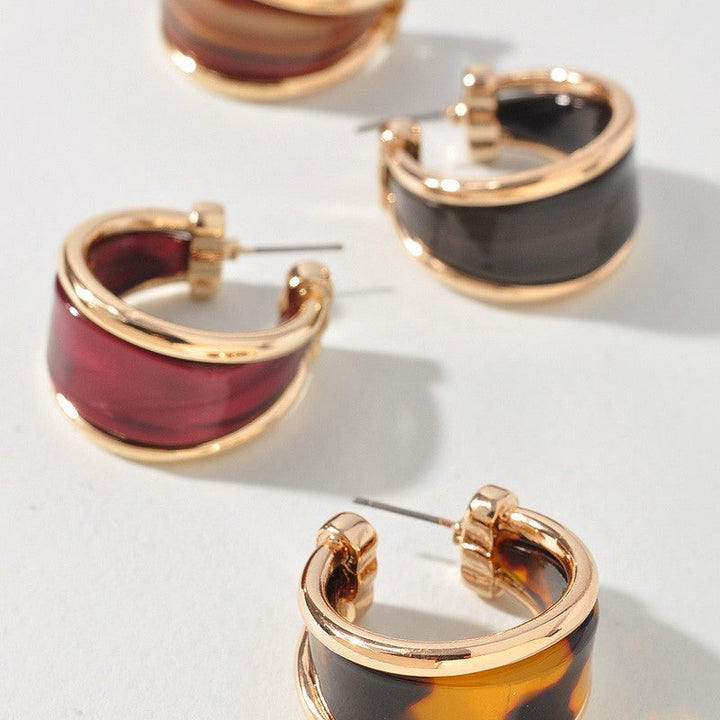 Acetate Wide Open Hoop Earrings