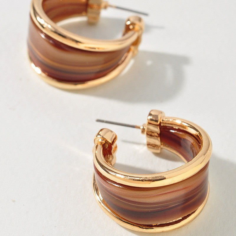 Acetate Wide Open Hoop Earrings