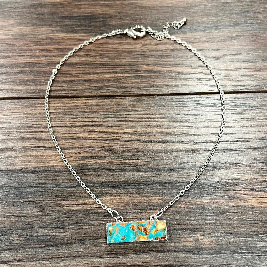Bar Gemstone Necklace