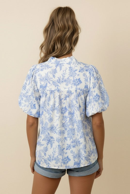 Favi Frilled Neck Yoke Woven Blouse