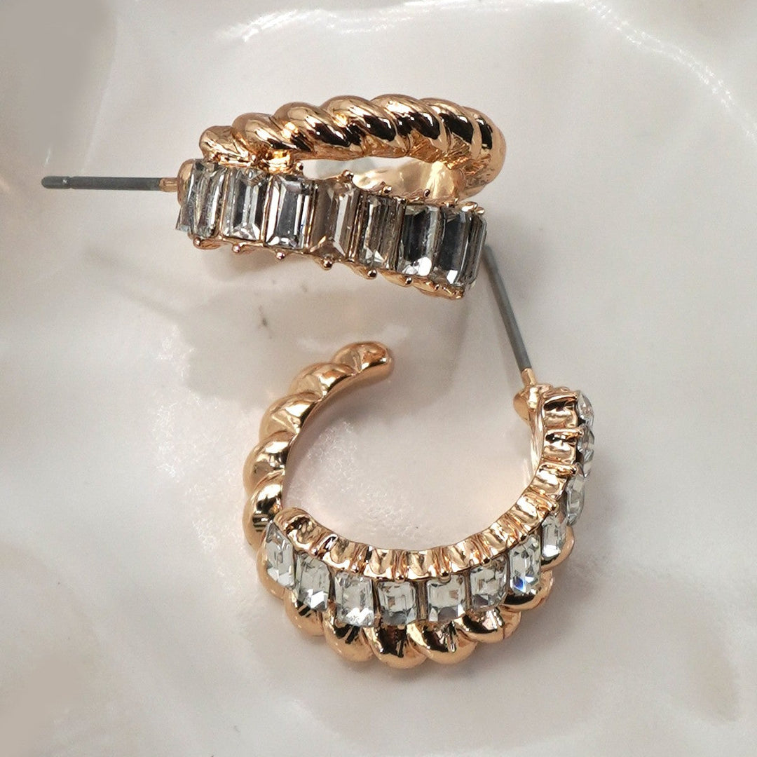 Entwined Huggie Hoops