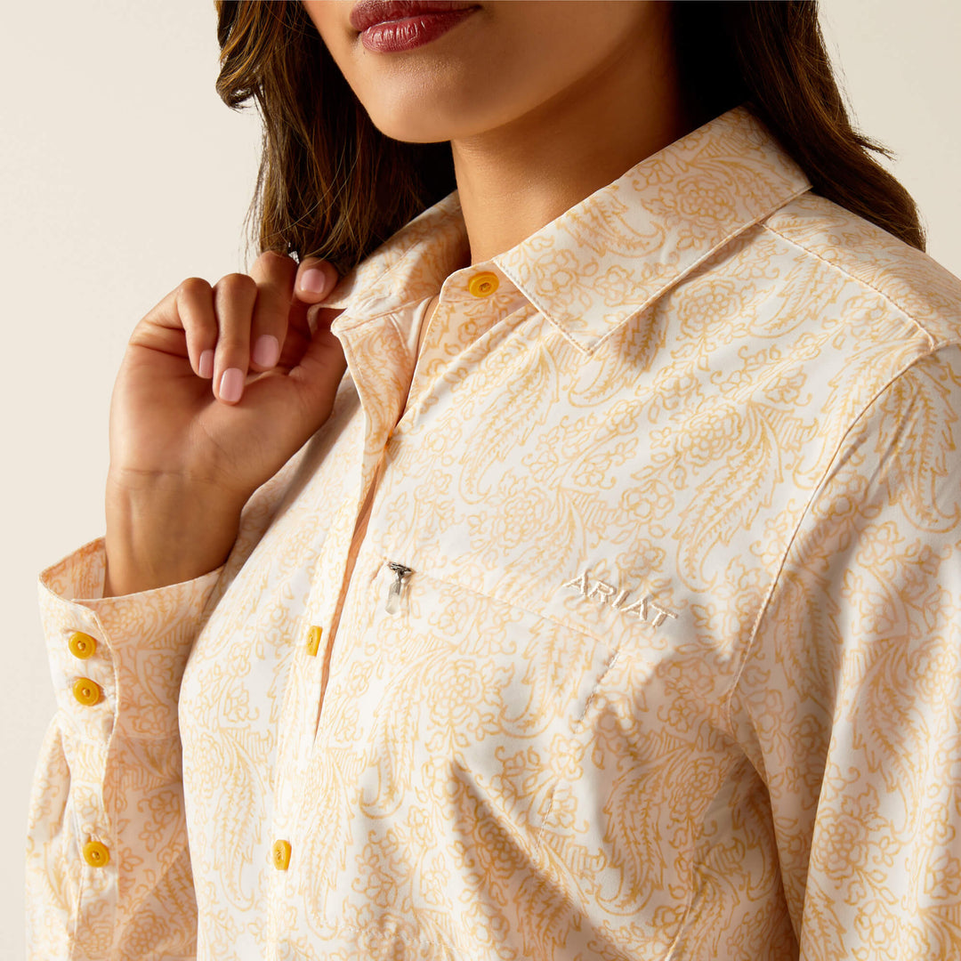WOMEN'S Style No. 10051328 VentTEK Stretch Shirt-OCHRE PAISLEY
