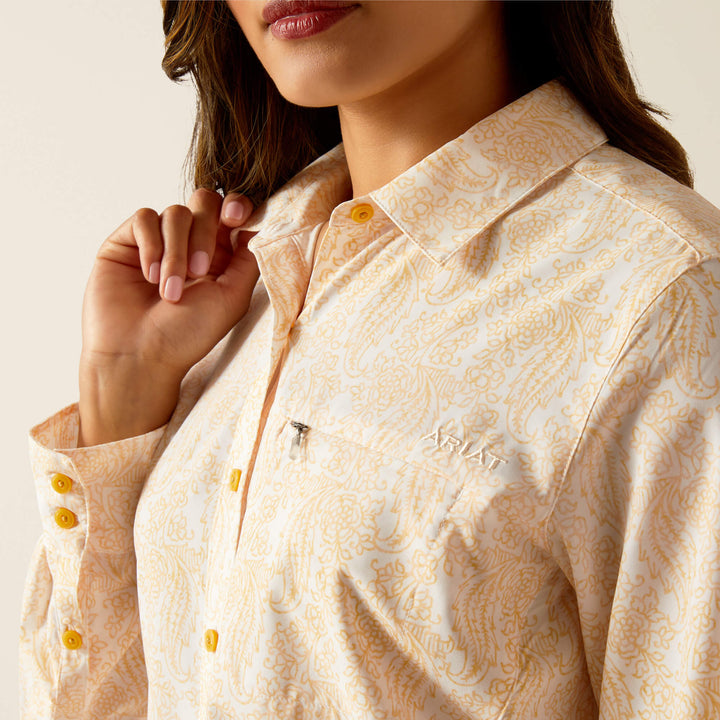 WOMEN'S Style No. 10051328 VentTEK Stretch Shirt-OCHRE PAISLEY