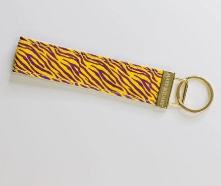 Purple & Gold Striped Keyfob