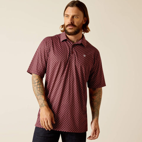MEN'S Style No. 10048780 All Over Print Polo-Dark Redwood