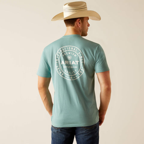MEN'S Style No. 10051450 Ariat Heritage Circle T-Shirt-10051450- OIL BLUE HEATHER