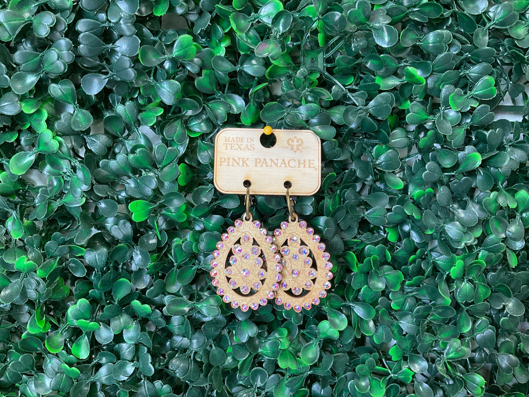 E-459GAB Gold Crackle Wood with AB Stones