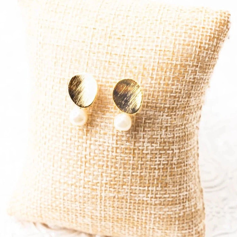 JUST FOR YOU SILVERTONE AND PEARL EARRINGS