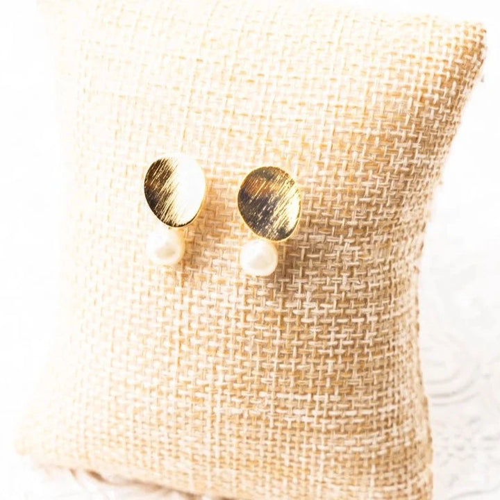 JUST FOR YOU SILVERTONE AND PEARL EARRINGS
