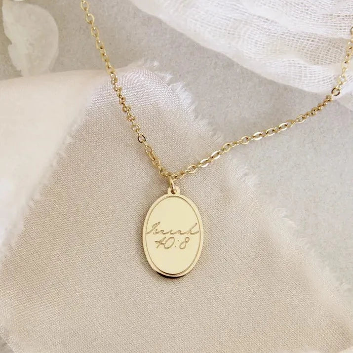 Flower Necklace, Isaiah 40:8 Necklace