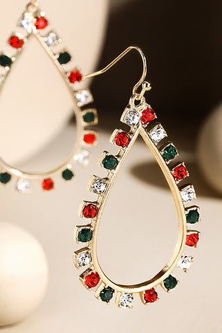 Teardrop Earrings With Crystal Gemstones