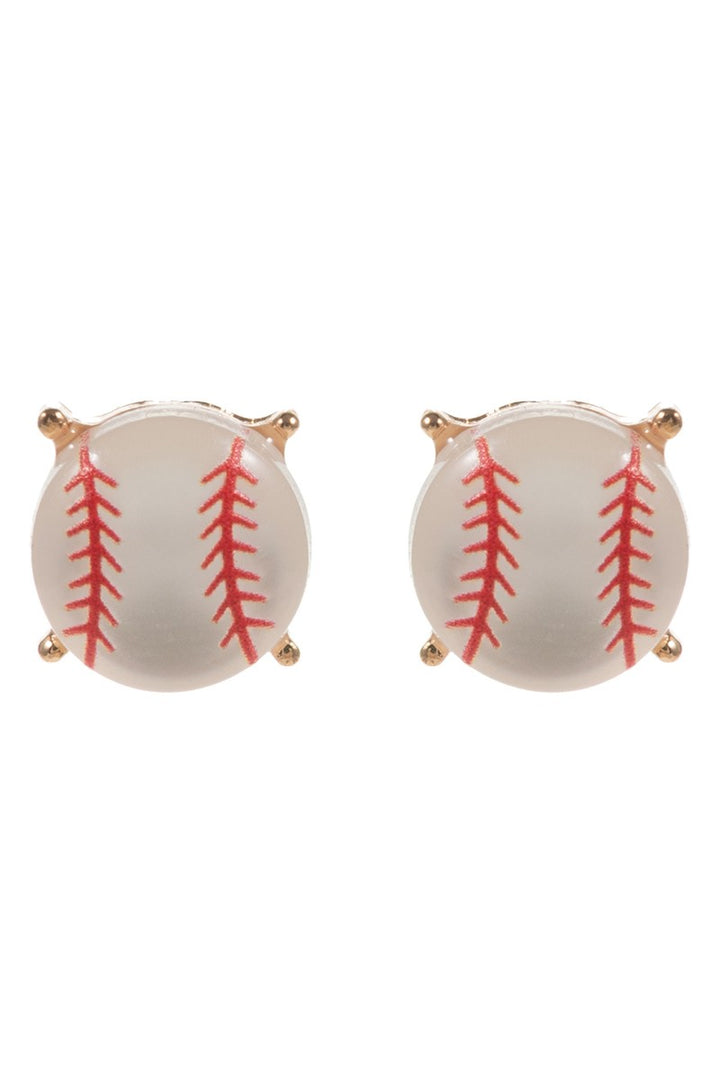 Sports Ball Shaped Faux Stone Post Earrings