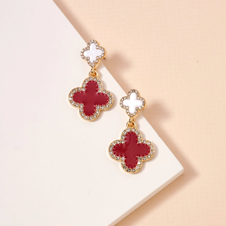 Game Day Enamel Flower Dangling Earrings