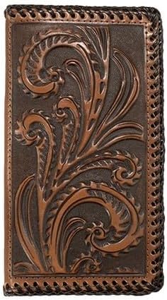 3D Western Wallet Mens Embossed Scrolling Rodeo Brown D250014602