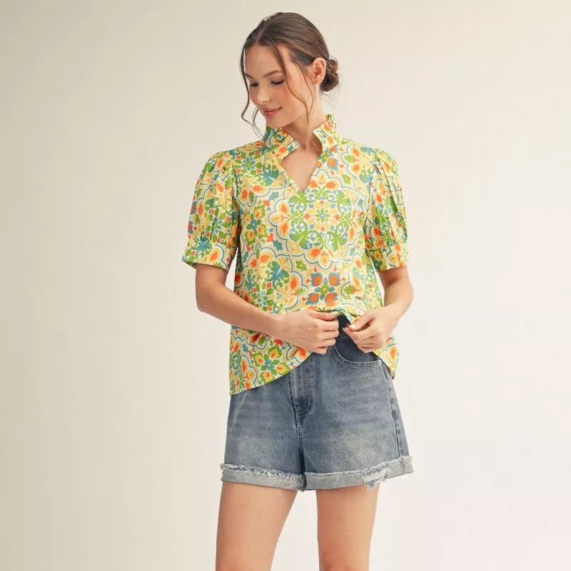 Ren Puff shoulder short sleeve Top