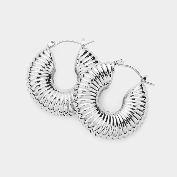 Dipped Textured Metal Hoop Earrings