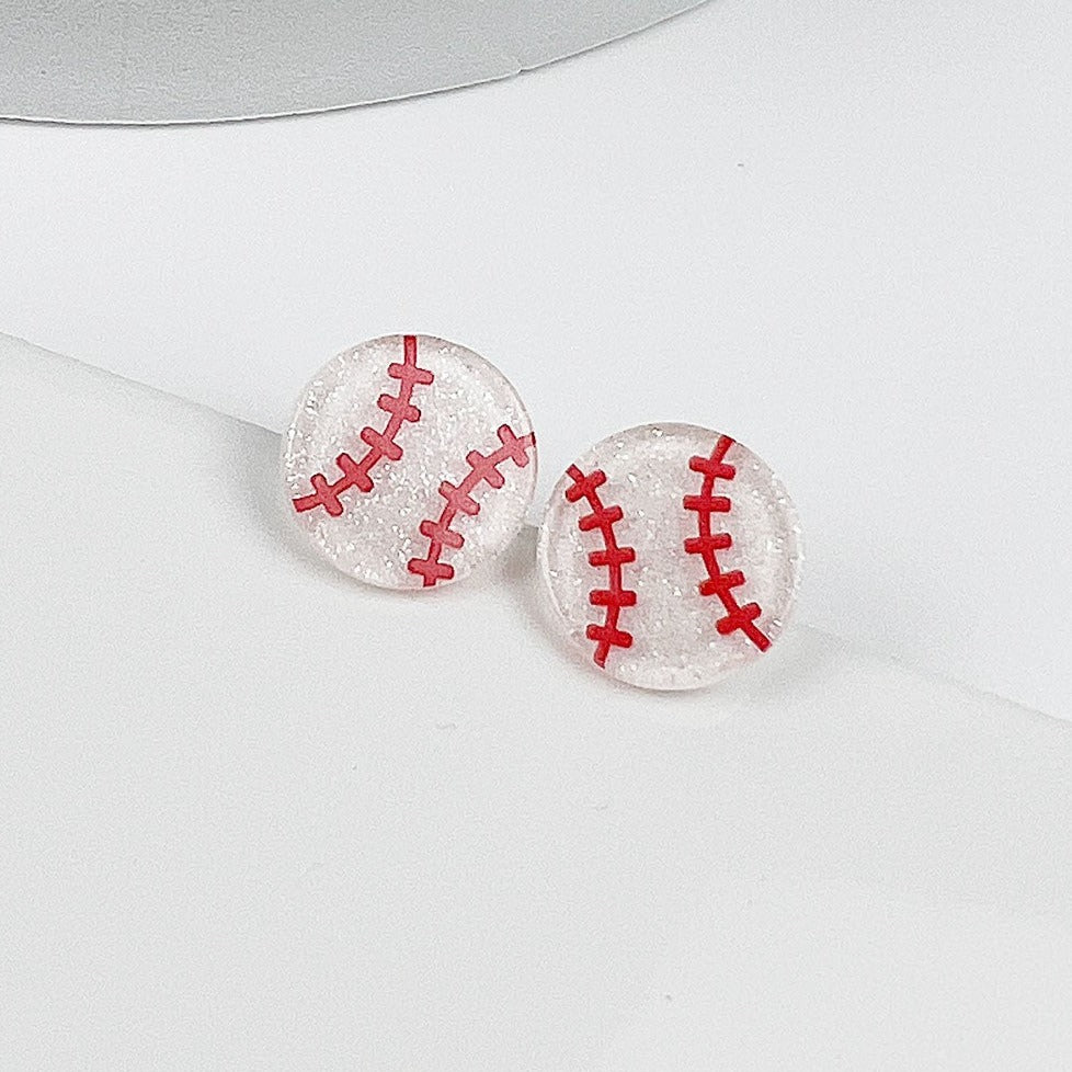 SPORTS BALL EPOXY STUD EARRINGS