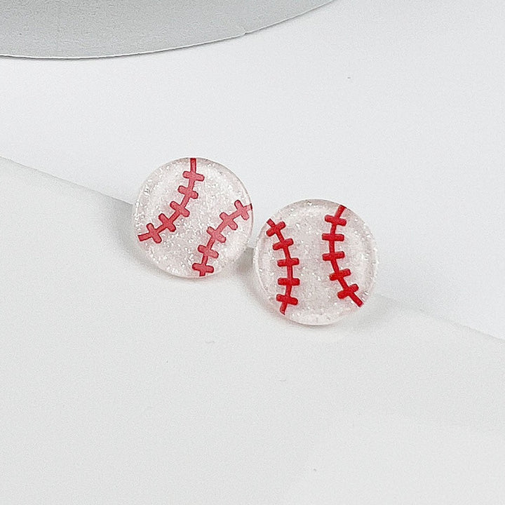 SPORTS BALL EPOXY STUD EARRINGS