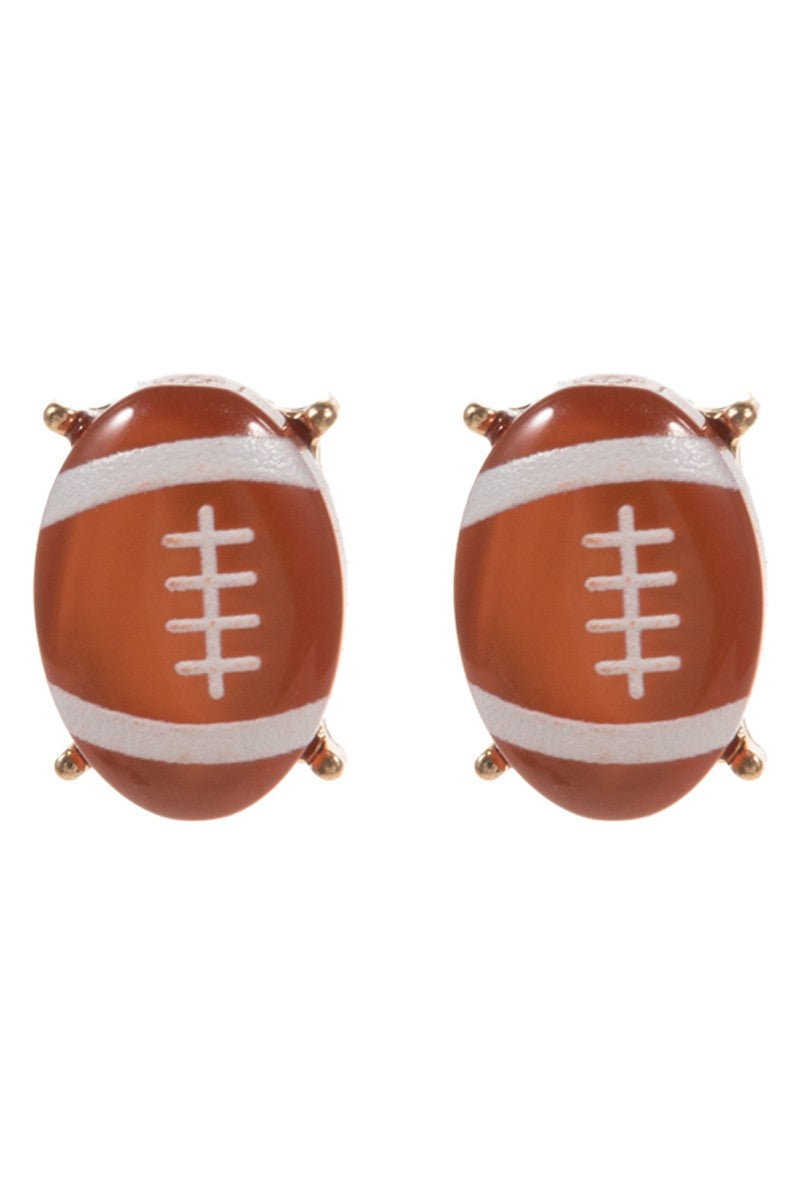 Sports Ball Shaped Faux Stone Post Earrings