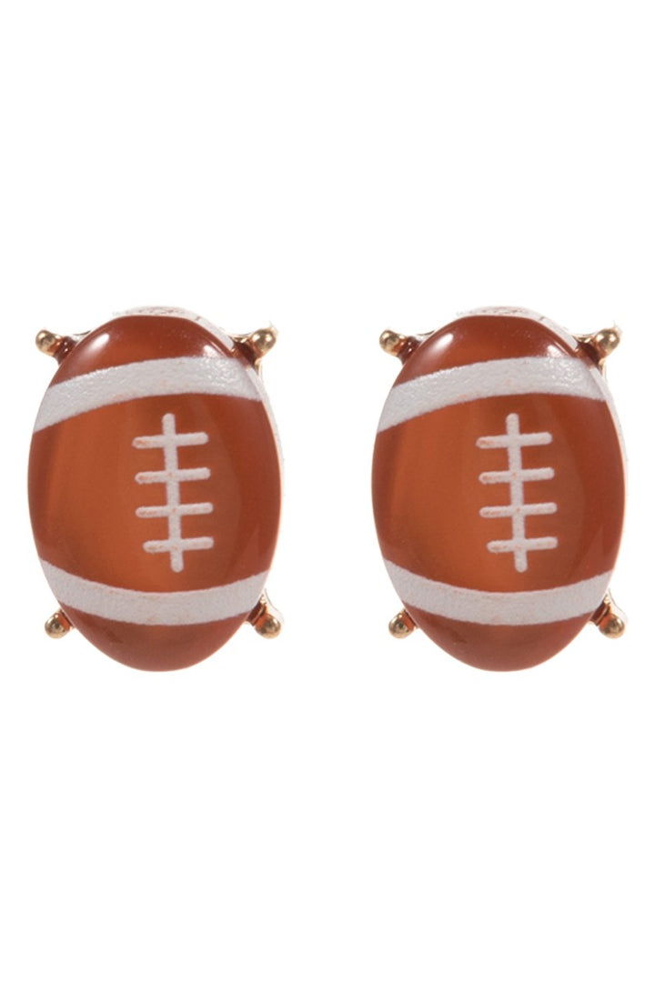 Sports Ball Shaped Faux Stone Post Earrings