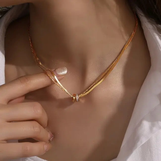 18K Stainless Steel Tarnish Free Layered Necklace