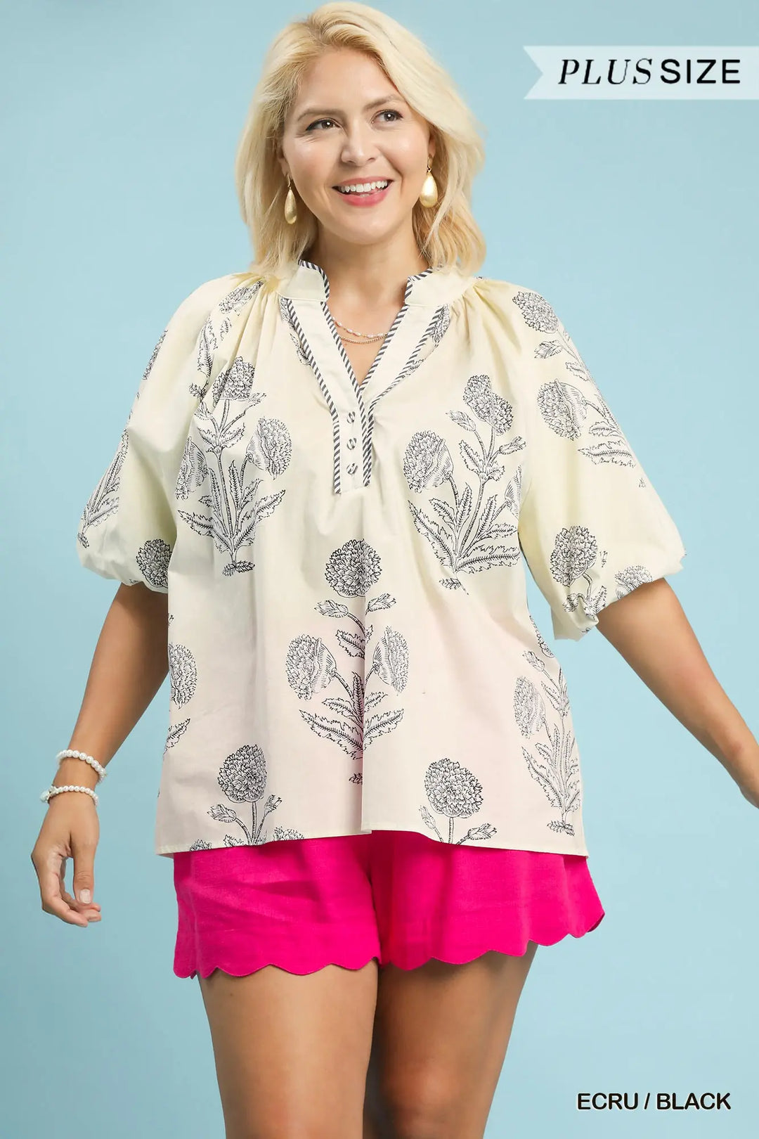 Floral Print V-Neck Top