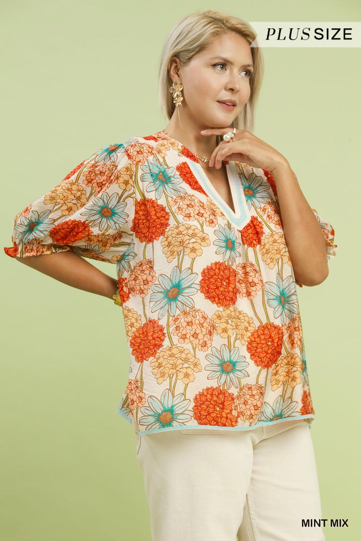 Molly's Floral Print Puff Sleeve Top