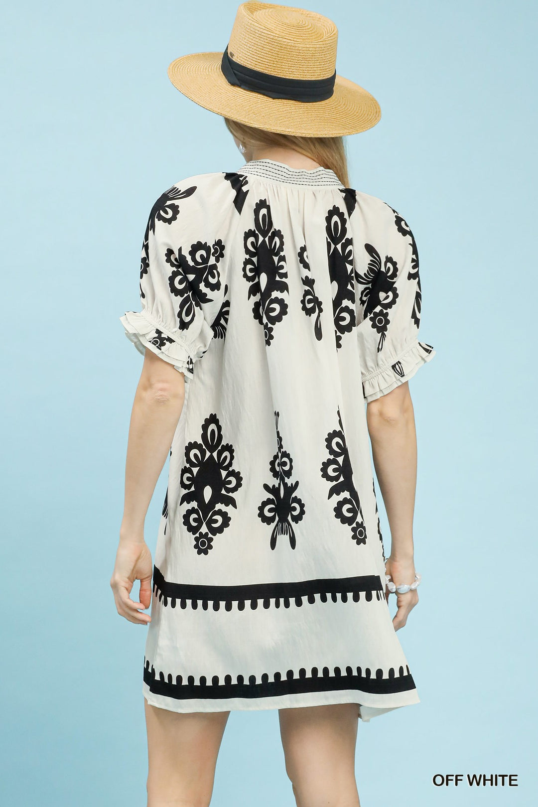 Julia Two Tone Border Print Dress