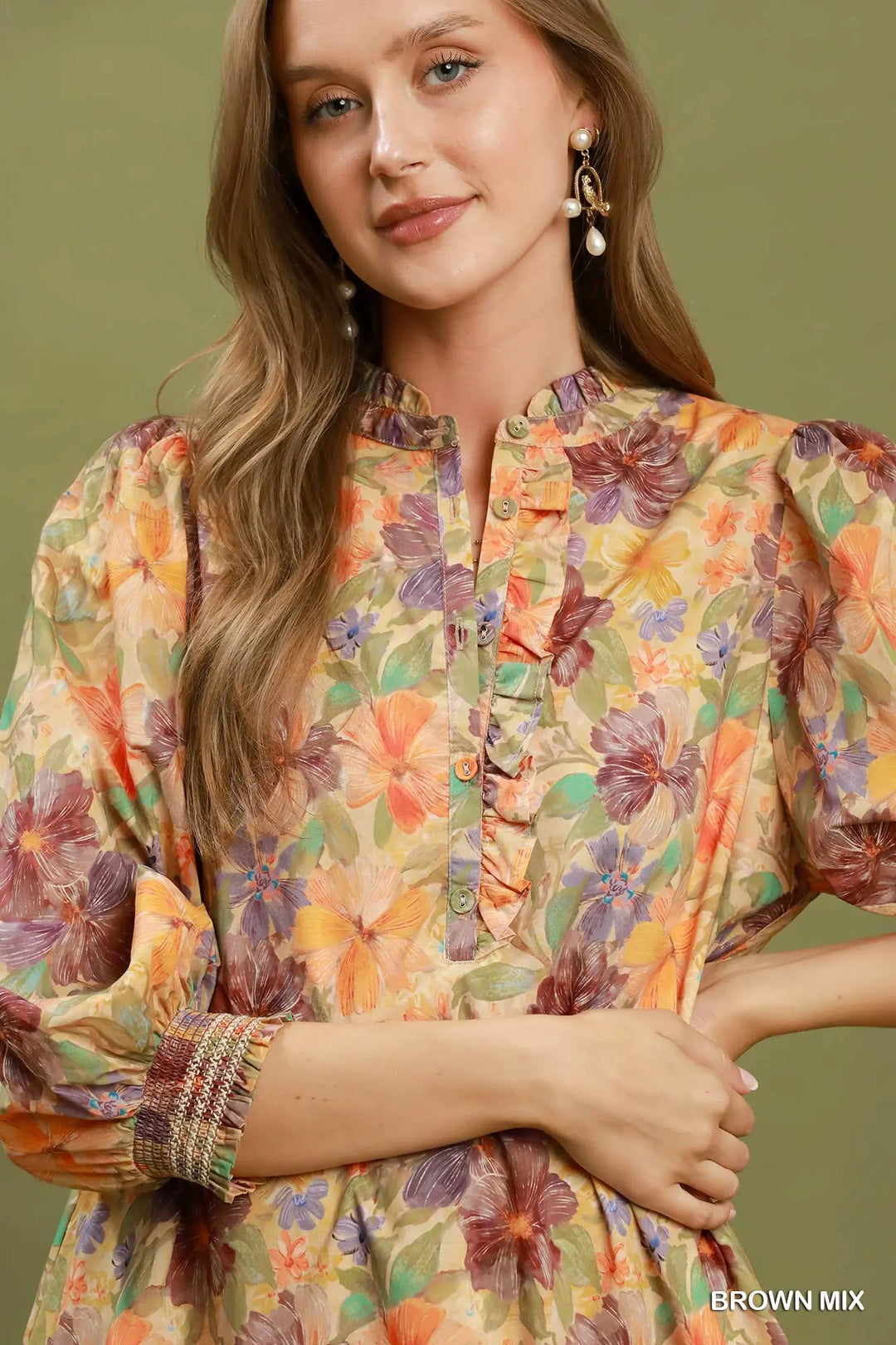 Lu's Mix Floral Print Smocked Dress