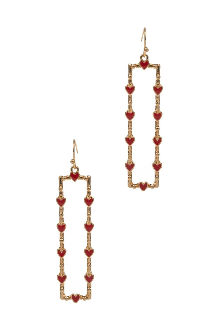Heart ENAMEL HOOK EARRINGS