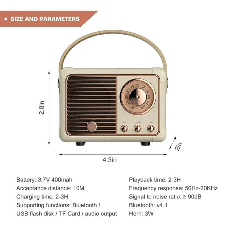 RETRO MINI WIRELESS BLUETOOTH SPEAKER
