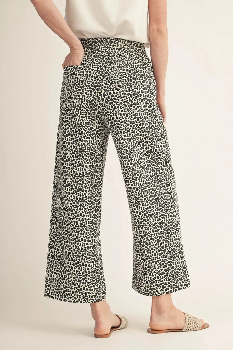 Ronnie wide leg leopard pants