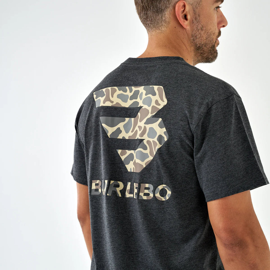 Flying B Deer Camo Logo - Heather Black