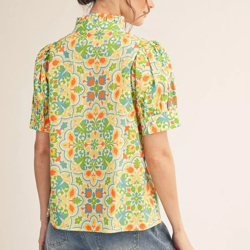 Ren Puff shoulder short sleeve Top