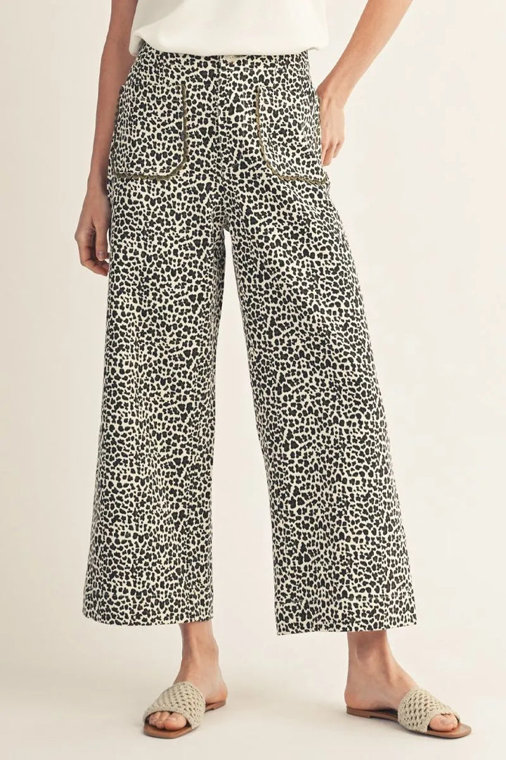 Ronnie wide leg leopard pants