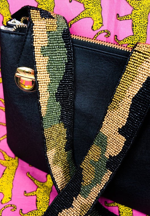 CAMO SEED BEAD BAG STRAP