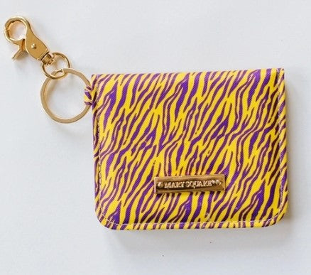 Purple & Gold Striped ID Wallet