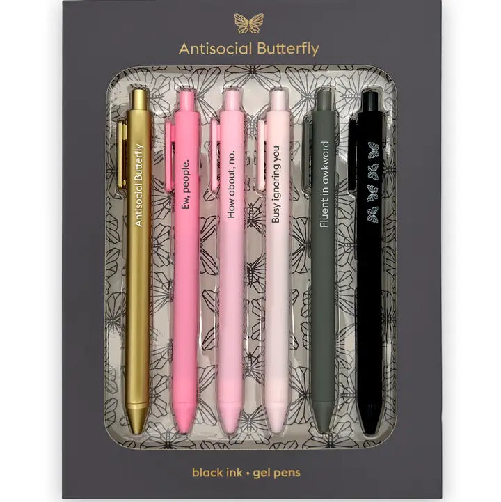 Antisocial Butterfly - Quotable Gel Pen Set