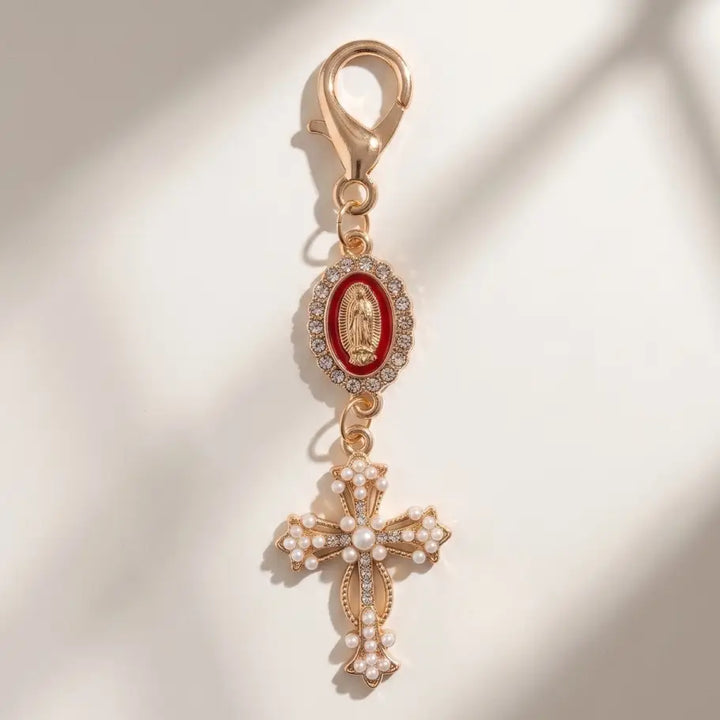 Our Lady of Guadalupe Enamel Medal Keychain