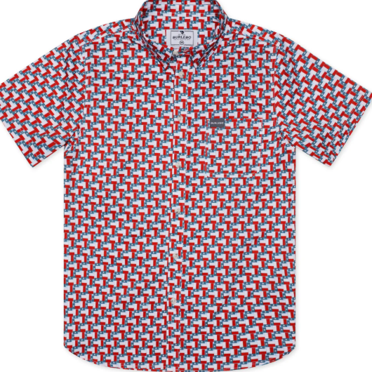 BURLEBO Performance Button Up - Texas Flag
