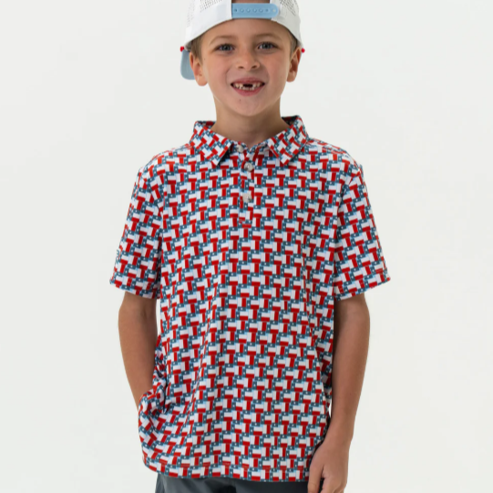 BURLEBO Youth Polo - Texas Flag