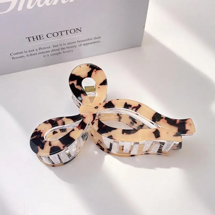 Animal Leopard Print Bow Hair Claw Clips