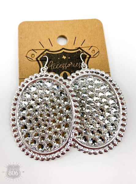 806 Rhinestone filled teardrop earring