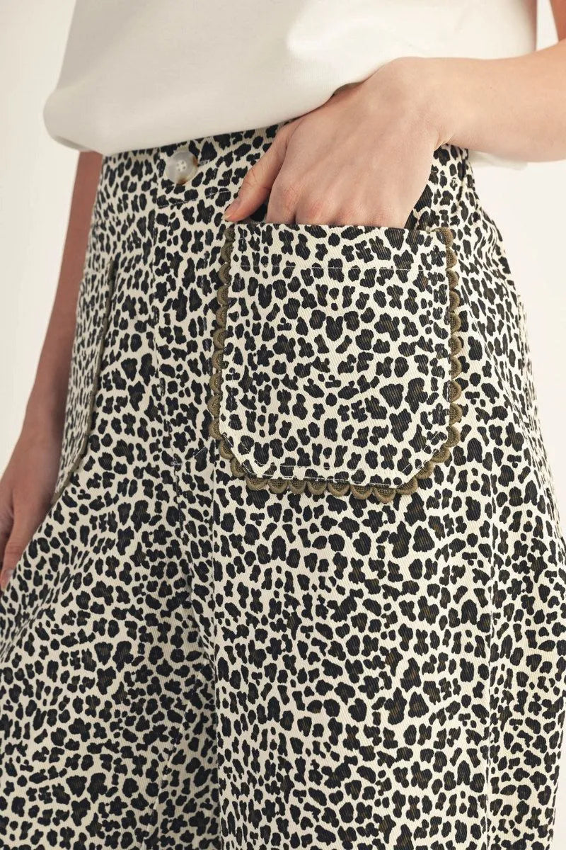 Ronnie wide leg leopard pants