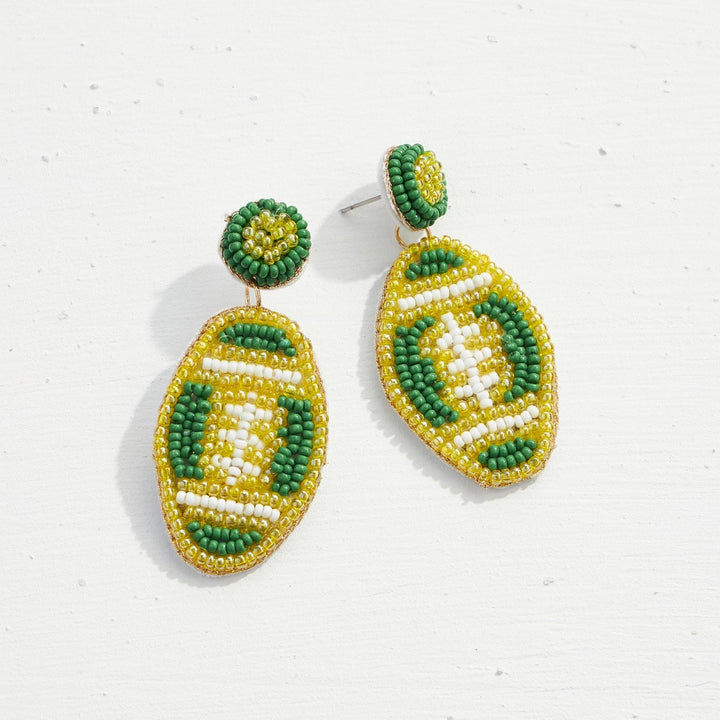 Football Seed Bead Earrings