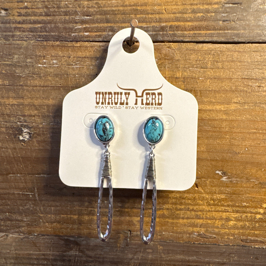 Unruly Herd Turquoise Wire Wrapped Teardrop