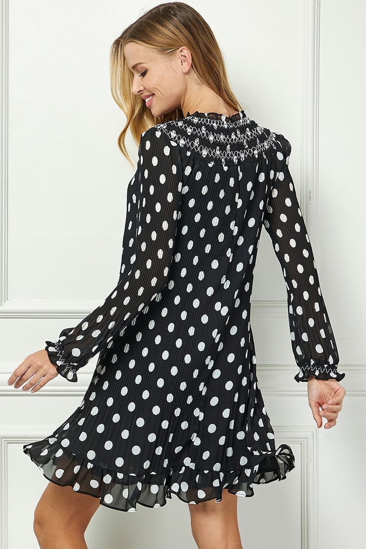 Vivian Detail Polka Dot Dress