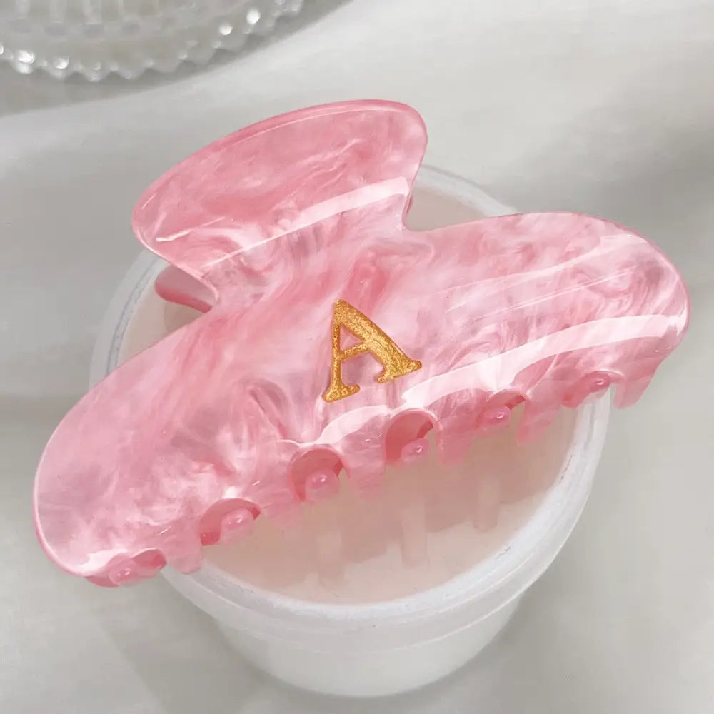 Pink Snazzy Initial Hair Clip